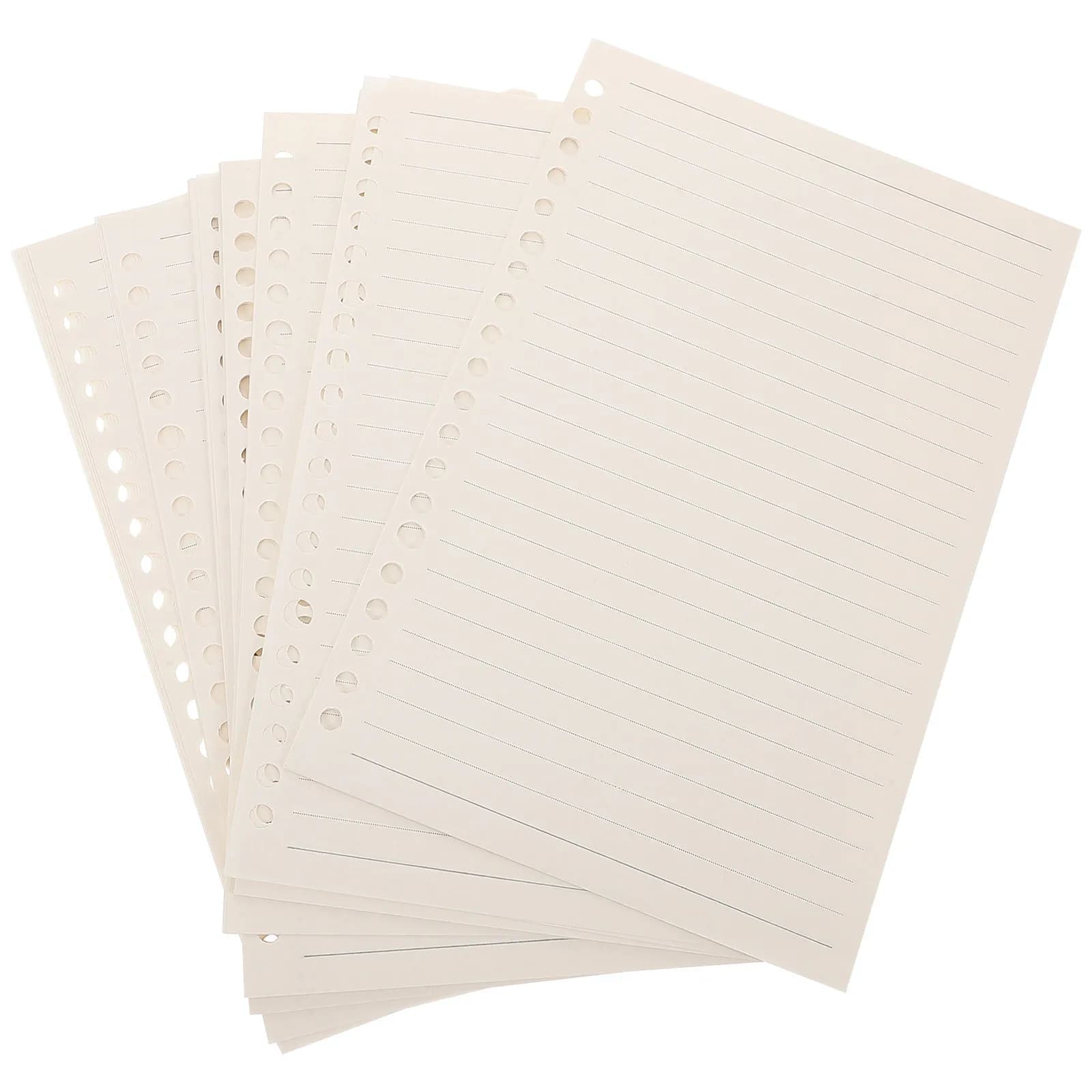 60 Fogli A5 a Griglia, Ricariche per Quaderno a Fogli Mobili, Inserti per Agenda con 20 Fori, Carta per Scrittura, Ricariche per Quaderno a Fogli Mobili