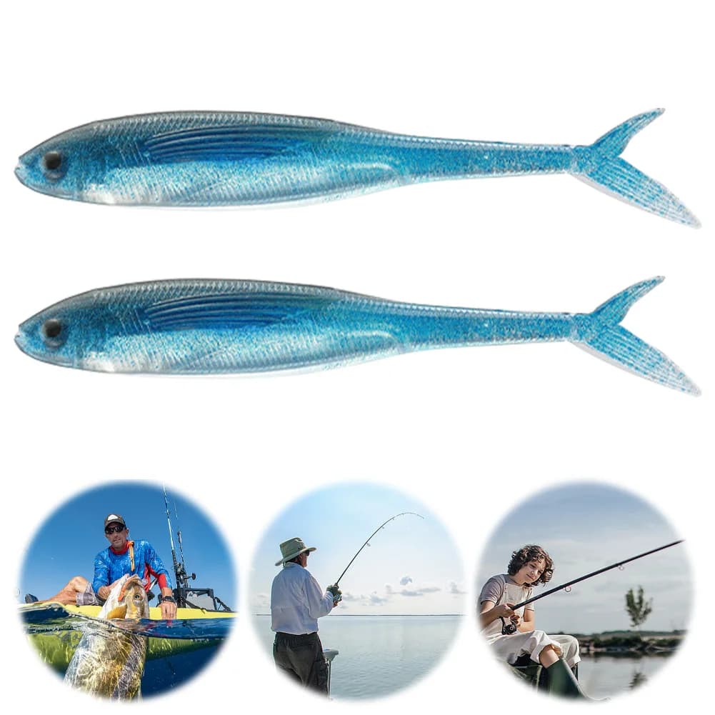 2 pezzi esche da pesca Shad esca esca morbida Swimbait esca artificiale per luccio spigola trota pesca in mare