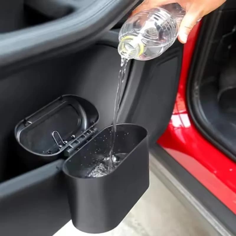 Cestino Portatile in ABS per Auto, Mini Bidone della Spazzatura con Coperchio per Auto, Ufficio, Casa, Contenitore per Rifiuti e Accessori