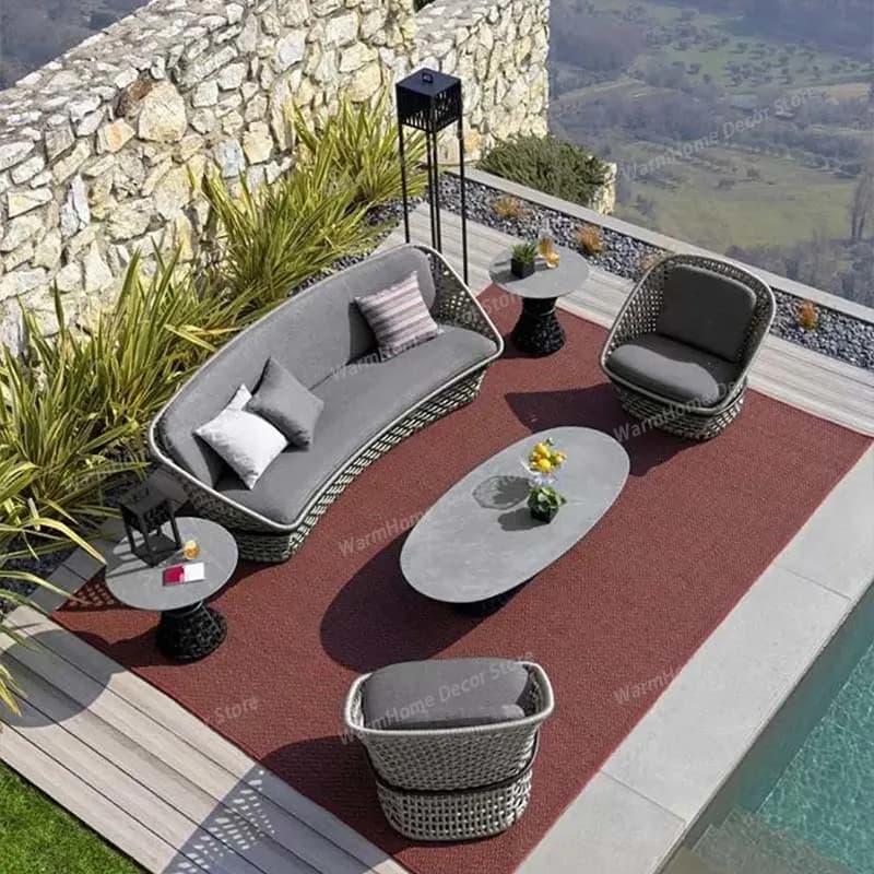 Sedie da Giardino, Divani da Esterno per Gaming, Design Avanzato, Divani da Giardino di Lusso in Stile Nordico, Mobili da Balcone alla Moda, Arredo Giardino Lshysf