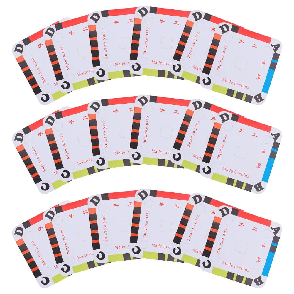 50Pcs Weaving Cards Tablet High Quality Cardboard Paper Loom Cards for Loom DIY Weaving Craft Supplies Four Hole Design
