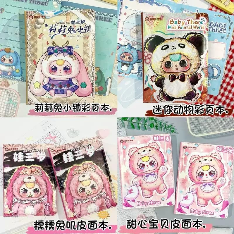 Disponibile Babythree Doll A5 Pagina a colori Diario Premio per studenti Regalo per bambini Simpatico taccuino stampato Regalo di compleanno per ragazza