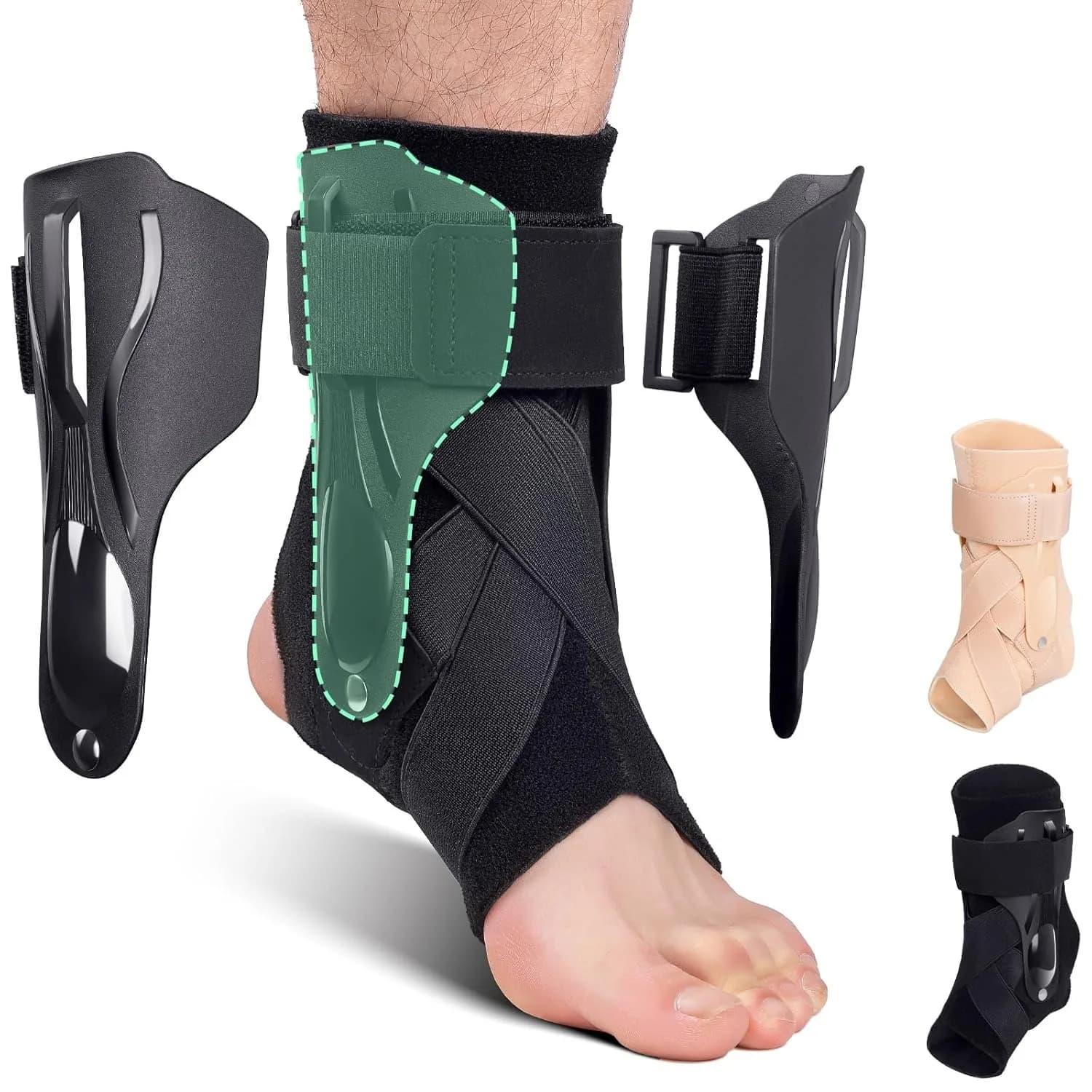 Tutore di supporto per caviglia con manica di compressione a fissaggio incrociato a forma di X Supporto per caviglia con lacci per uomo e donna, fascia per caviglia adatta per