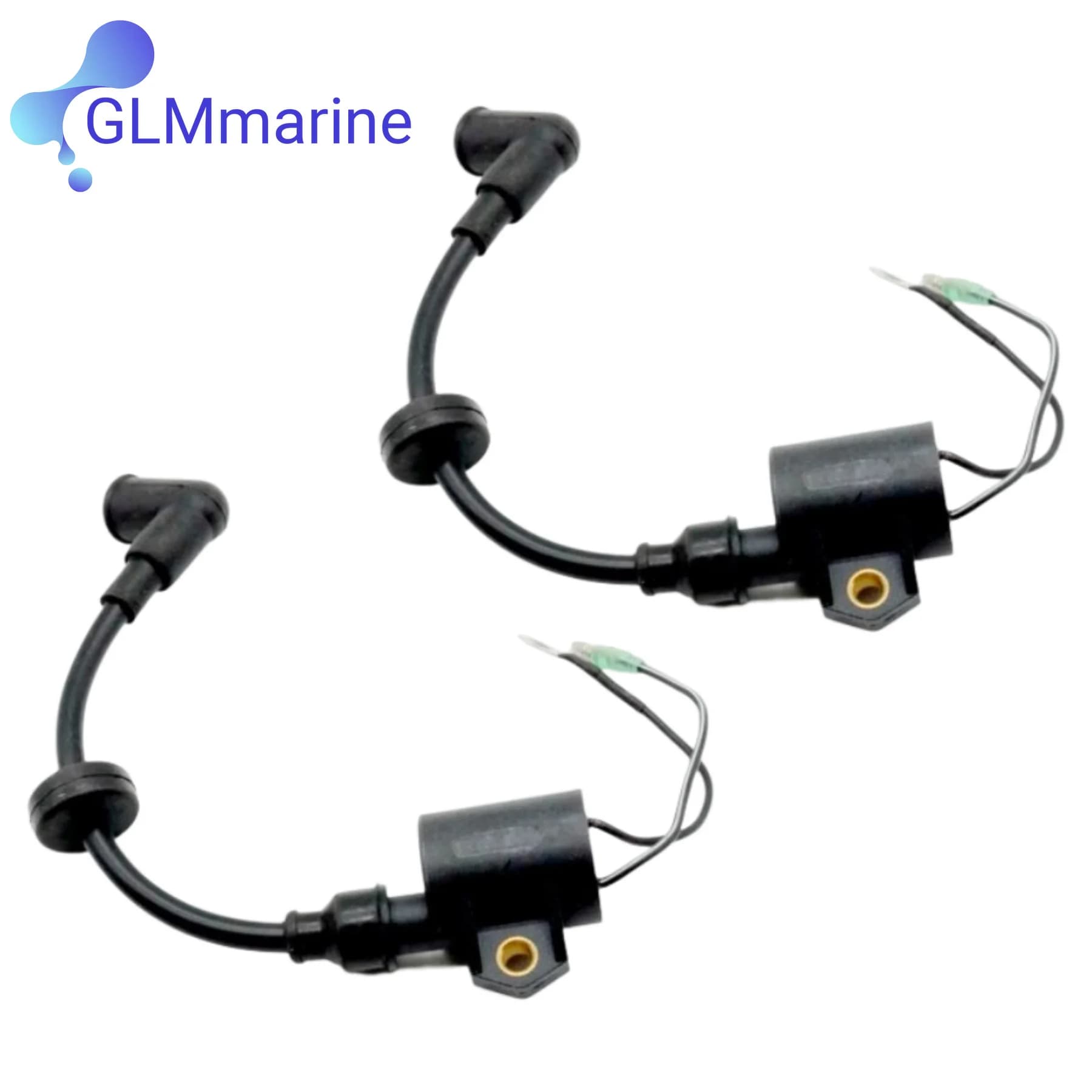 2 Pcs Ignition Coil Assy 61N-85570-00 Compatible with Yamaha 2 Stroke 20 25 30 HP C30 Outboard Motor Replaces 61N-85570-10