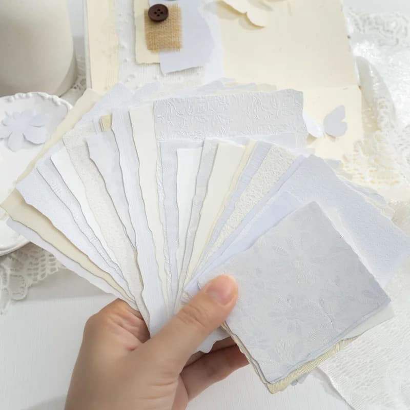 JIANQI 15 sheet Creative blank Scrapbook Vintage Materials Paper Combo Kit DIY Junk Journal Collage Photo Album Retro Art paper