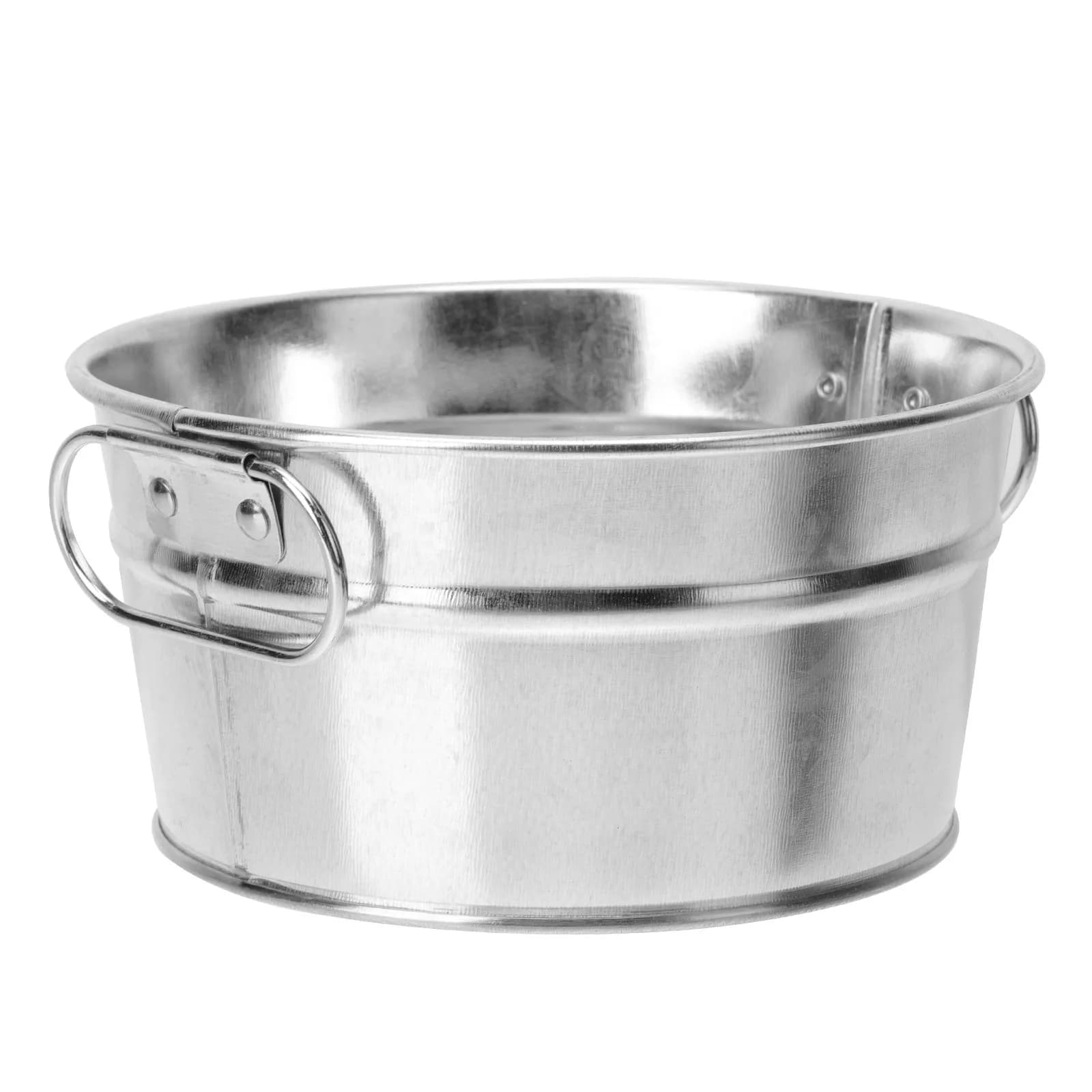 1Pcs Chicken Nuggets Storage Bucket Stainless Steel Snack Container Restaurant Tableware Food Serving Holder Large Capacity Ice