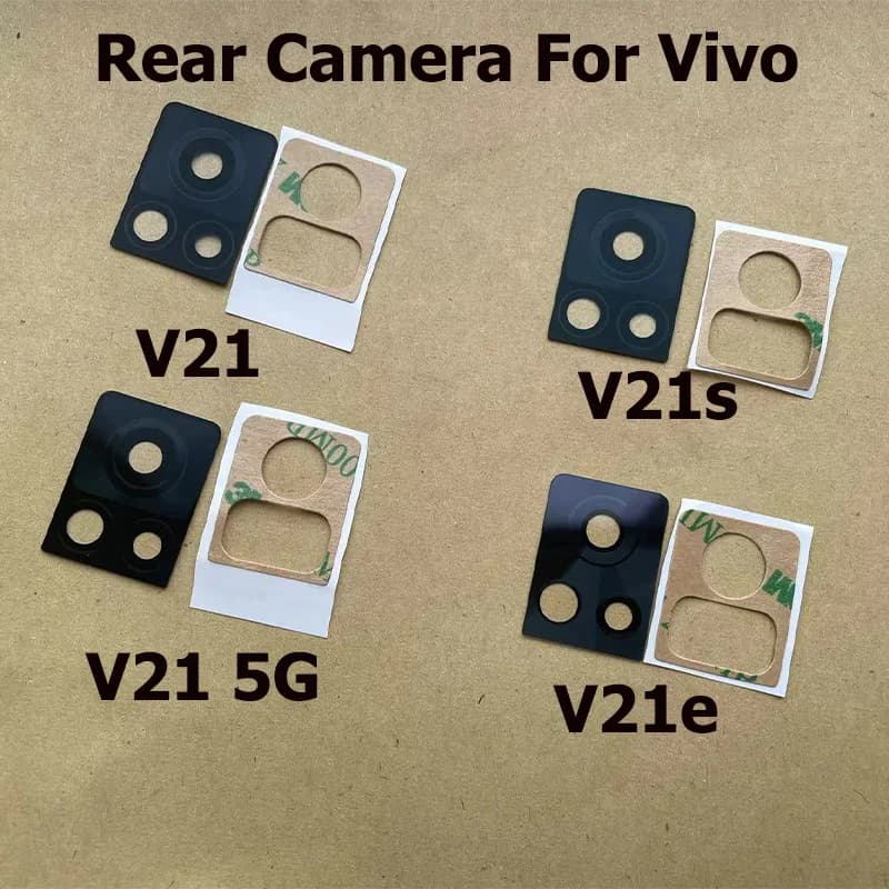 Obiettivo posteriore in vetro per fotocamera posteriore per Vivo V21 5G con adesivo adesivo parti di ricambio per obiettivo della fotocamera per V21e V21s 4G