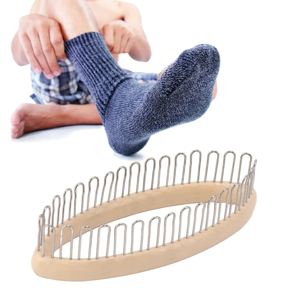 Telaio per maglieria a forma rotonda con aghi e tasca porta attrezzi, kit per maglieria facile da usare, ideale per il fai da te, tavola rotonda per maglieria.