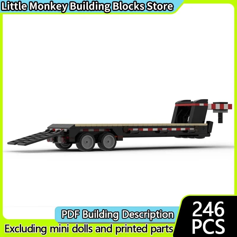 Urban Rescue Vehicles Model MOC Building Bricks Flatbed Transport Trailer Modular Technology Children Holiday Gifts Assemble Toy