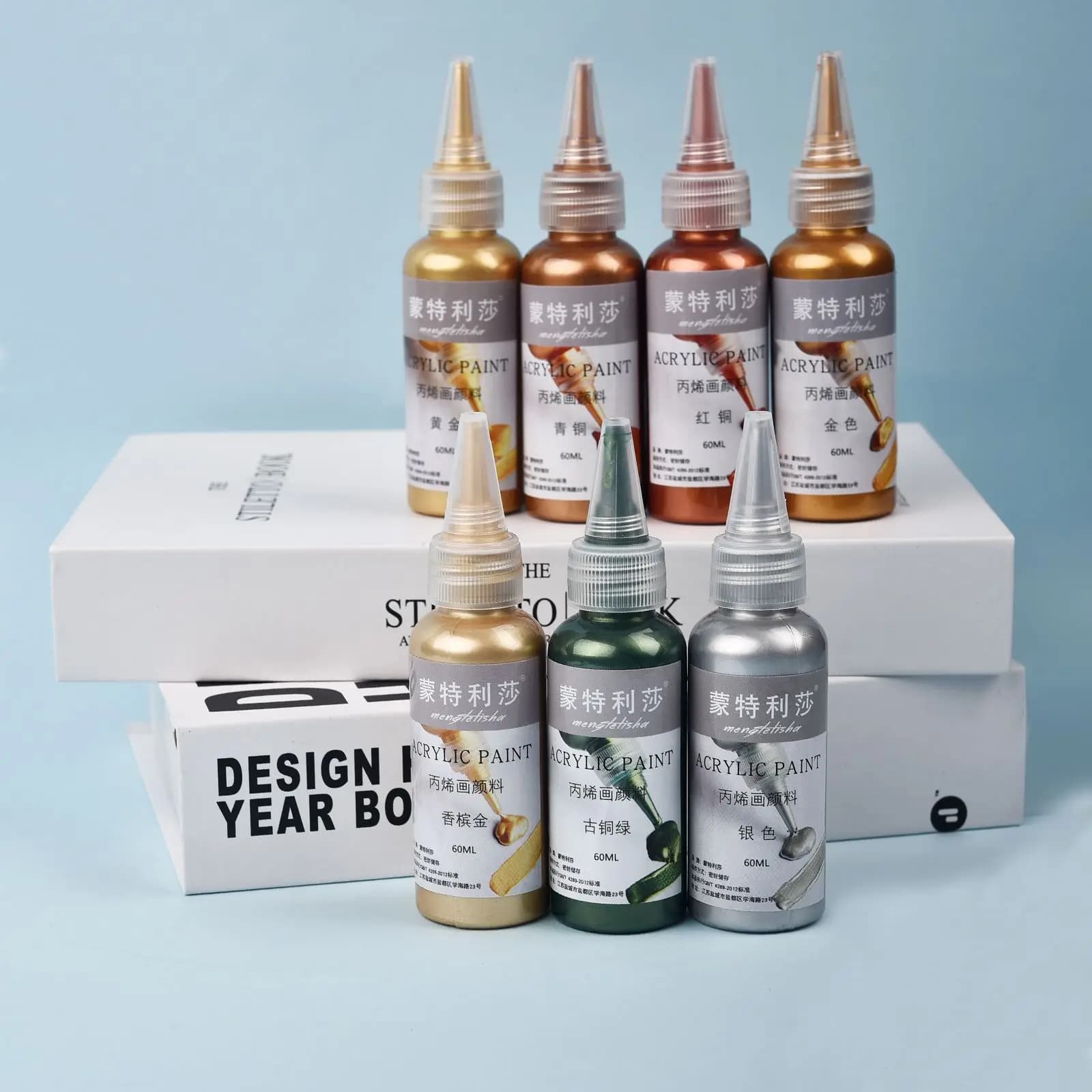 7 colori 60 ml/bottiglia Metallico Perlitico Vernice Acrilica Pigmento Artistico Per Resina Epossidica Creazione di Gioielli Fatti A Mano FAI DA TE Pigmento In Resina