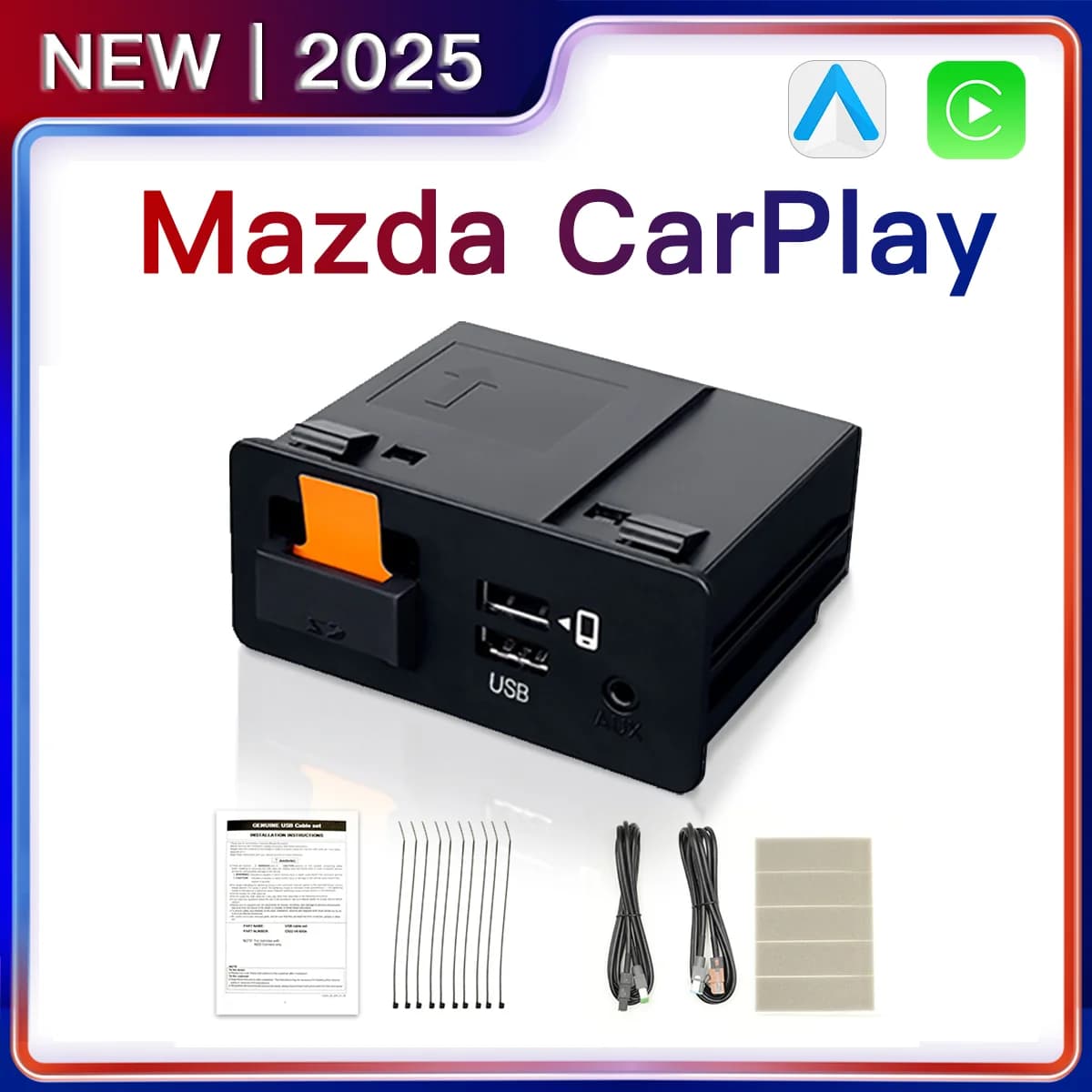 New CarPlay Android Auto USB Hub OEM to edit for Mazda 3 2 6 CX3 CX5 CX8 CX9 MX5 Original Radio Carplay TK78669U0C Kit