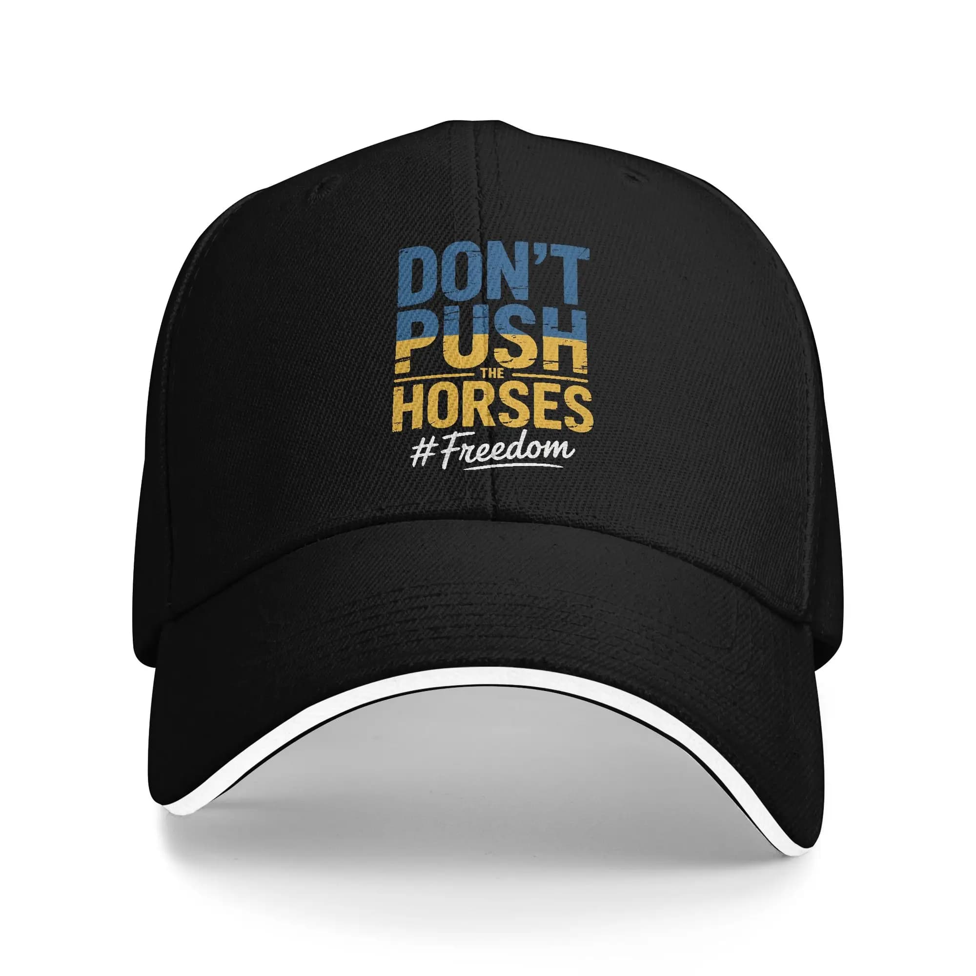 Don't Push The Horses Boxing Sandwich Baseball Cap Fashion All Seasons Meme Ukraine Sun Cap for Men Women Gift Adult Hats