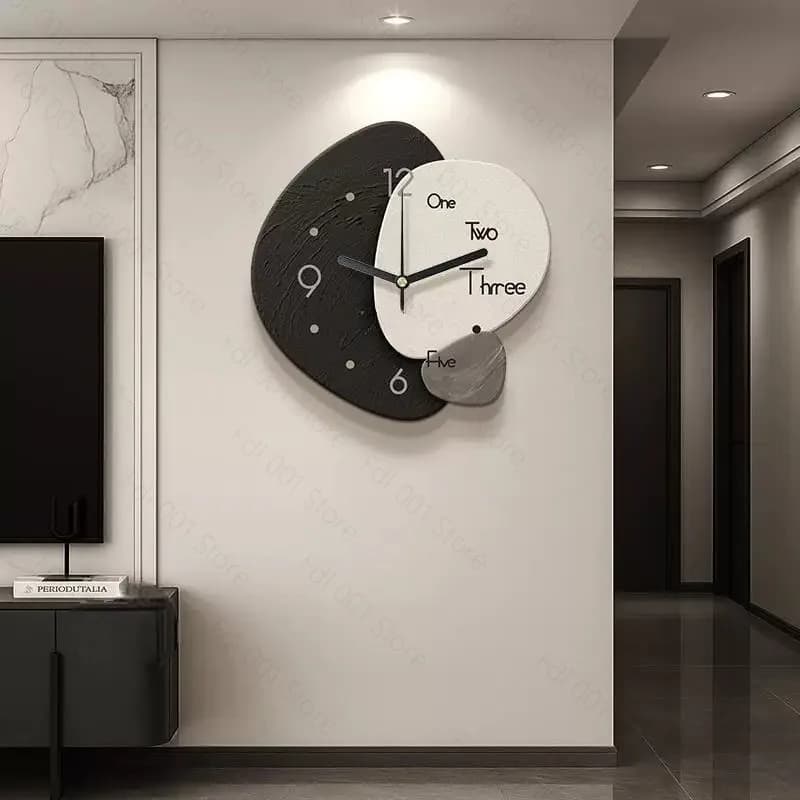 Light Luxury Clock House TV Background Wall Decorative Painting Living Room Mural Reloj Digital De Pared Digital Clock Modern