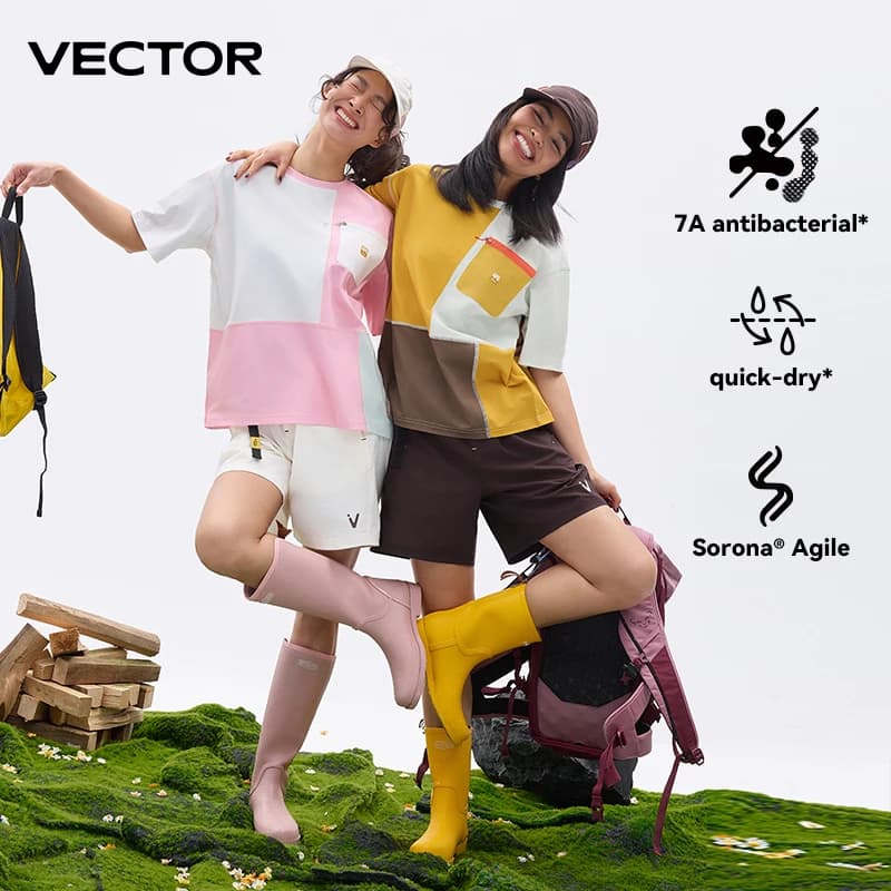VECTOR T-shirt estiva da donna a maniche corte ad assorbimento del sudore ad asciugatura rapida, protezione solare delicata sulla pelle, pesca, escursionismo, surf