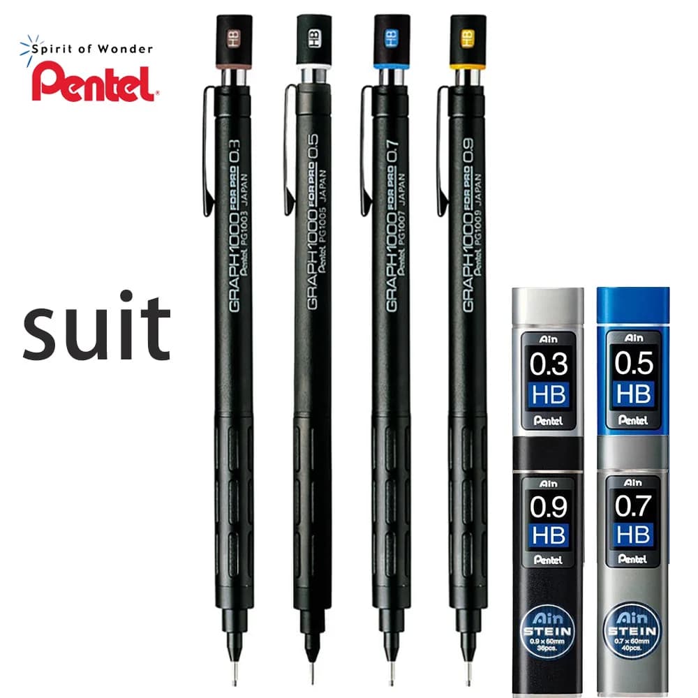 Japan Pentel Mechanical Pencil Set Graph 1000 for Pro Classic Automatic Pencil 0.3mm/0.5mm/0.7mm/0.9mm Office School Stationery