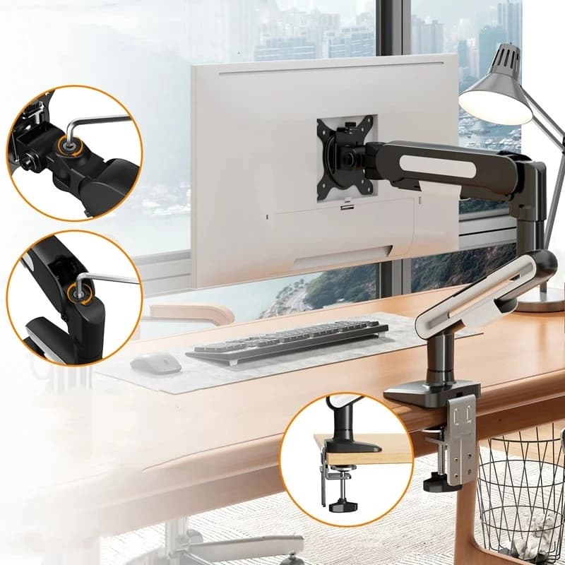 Nuovo Supporto per Monitor da Scrivania per Schermi da 13 a 32 Pollici, Braccio Meccanico Rotante con Base Sollevabile, Supporto per TV da Scrivania
