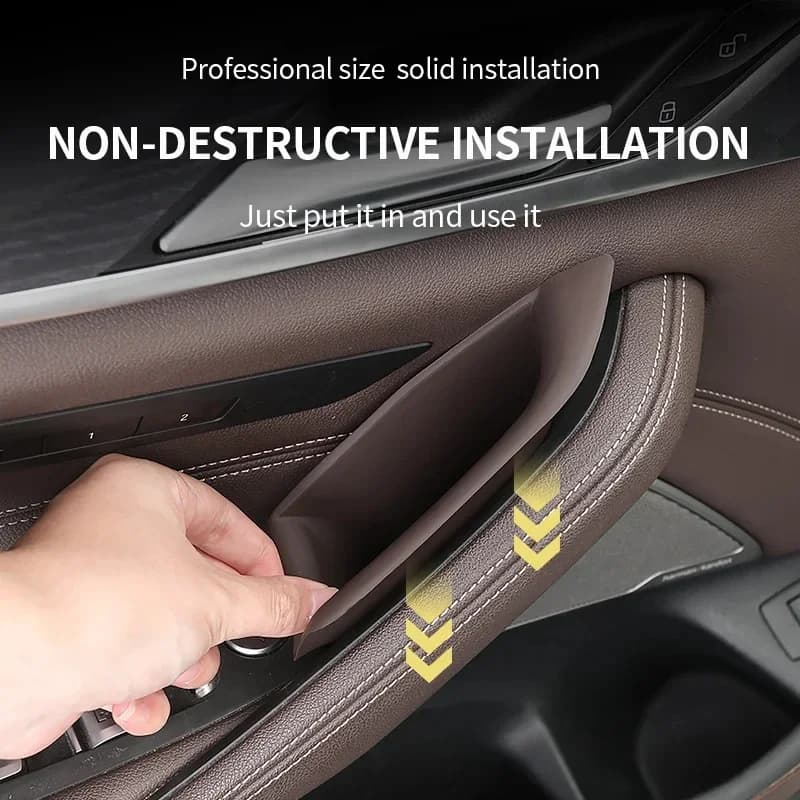 Scatola di immagazzinaggio maniglia porta auto per BMW G30 nuova serie 5 2018-2022 maniglia interna porta articoli vari scatola organizzatore supporto telefono accessori