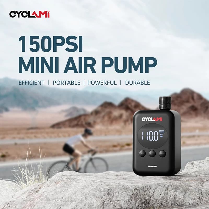 CYCLAMI 150 Psi Gonfiatore ad aria ad alta pressione Pompa di gonfiaggio elettrica per bicicletta Mini pompa portatile per bicicletta con display digitale