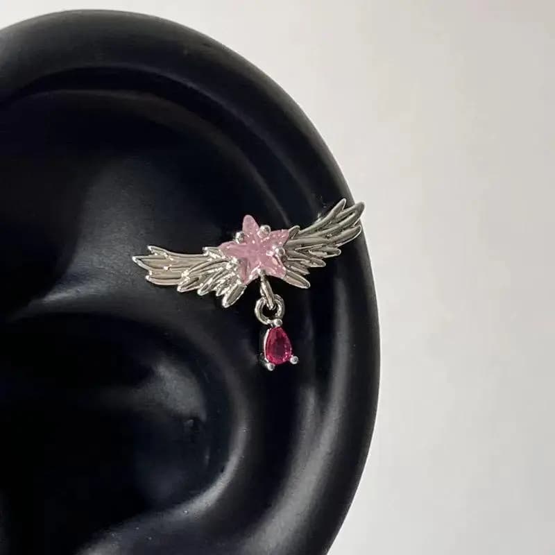 Wing Shaped Stud Earrings for Women Shiny Ear Bone for Casual and Formal Attire