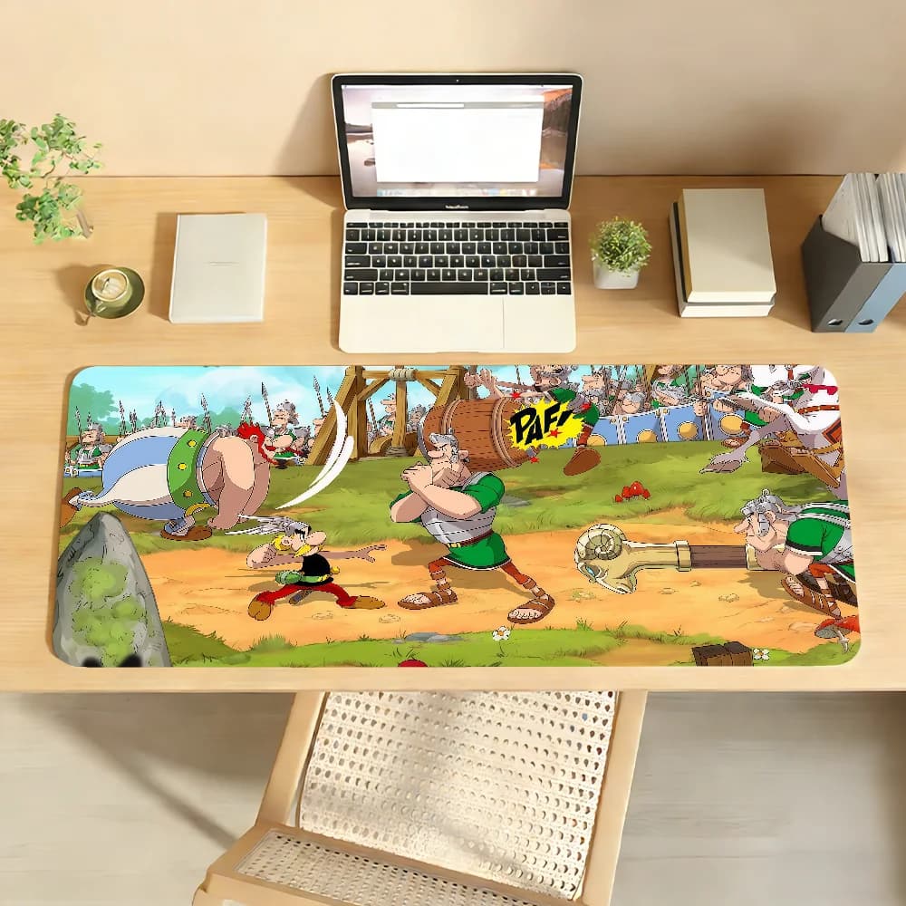 Tappetino per Mouse A-AsterixS Vs C-CaesarS Antiscivolo con Bordo Bloccato, Accessori per PC e Laptop, Tappetino da Scrivania XXL in Gomma per Ufficio e Giochi