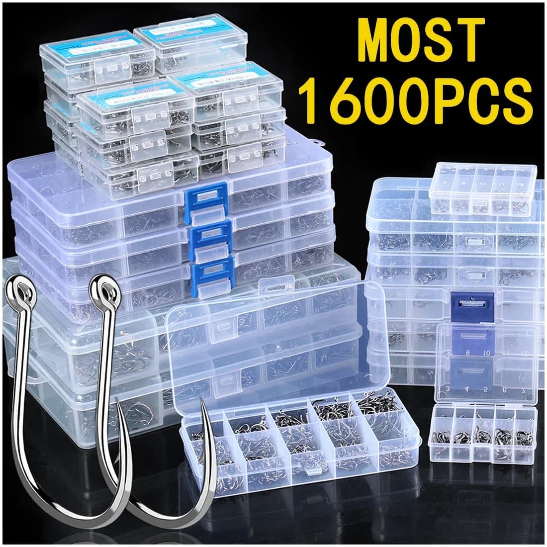 Carbon steel fishing hooks 50-1600 pieces/scooter hook circular silver strong and sharp 3 # -12 # Jig Spinato Fishing Portable bait Equipment
