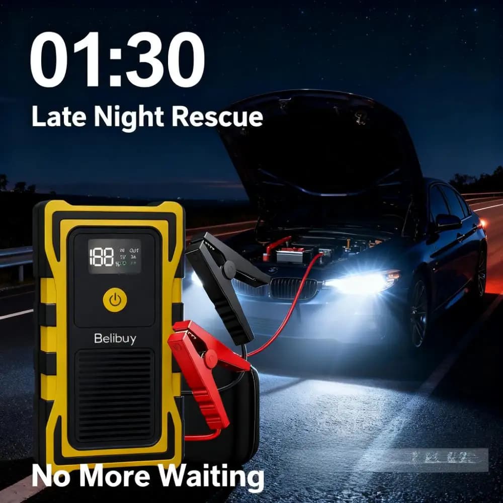 Avviatore d'Emergenza Portatile per Auto 3000A 2400mAh, Batteria di Avviamento 12V Adatta per Motori a Benzina 6.0L e Motori Diesel 4.0L