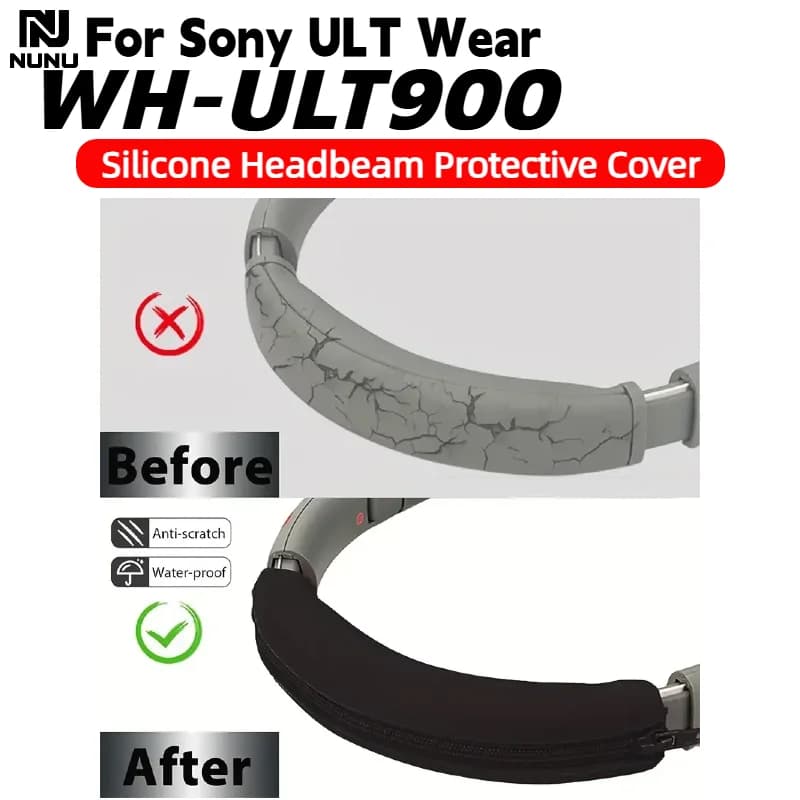 Cuscinetti auricolari di ricambio in morbida schiuma / Copertura protettiva in silicone con cerniera per cuffie da gioco Sony ULT Wear WH-ULT900
