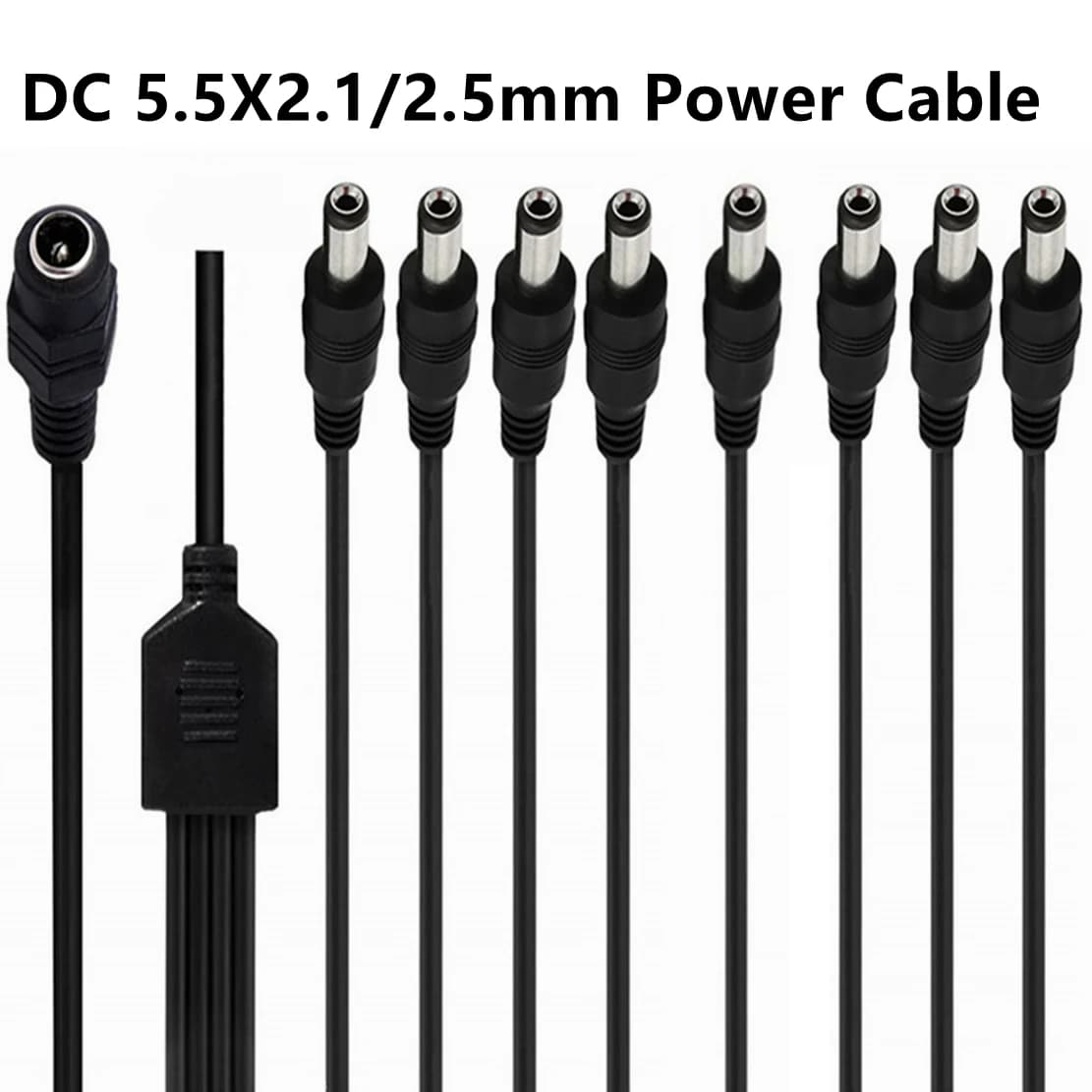Jack di alimentazione CC 5,5x2,1 mm Cavo CC 5,5 2,5 1 femmina a 3,4,5,6,8 maschio Adattatore splitter per telecamera CCTV di sicurezza e striscia LED