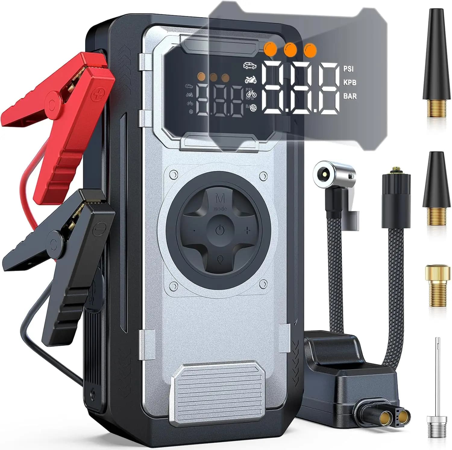 Avviatore d'Emergenza Portatile per Auto con Compressore d'Aria, 150PSI per Motori a Benzina/Diesel, Kit di Emergenza 12V