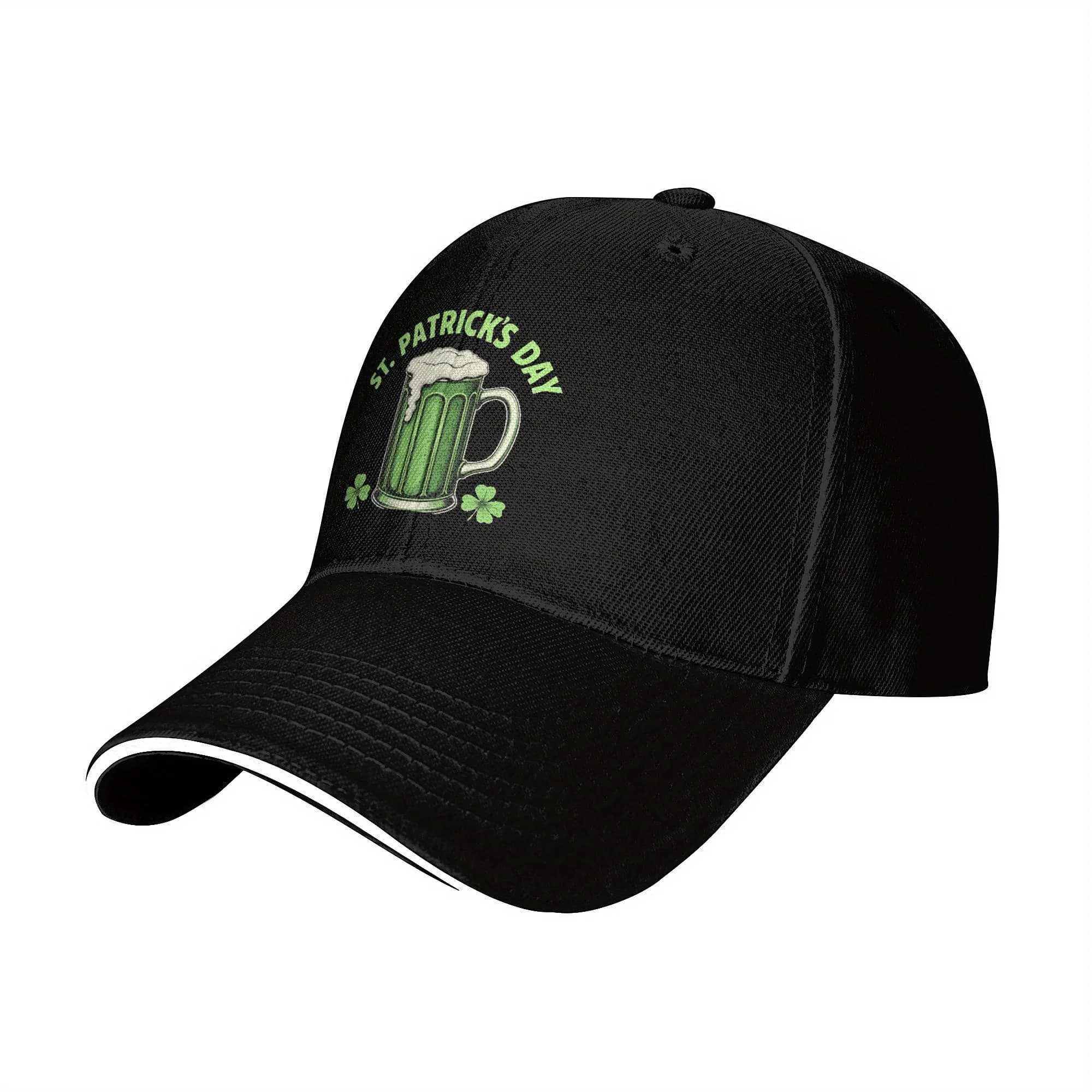 Berretto da baseball con trifoglio per tazza da birra del giorno di San Patrizio Cappello da festival casual in cotone regolabile unisex