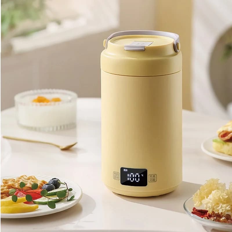 800ml Electric Kettle with Timer Function, Special Pentola for Porridge, Titanium Interior Coating, Multifunction Tazza Salutare, Thermal Container
