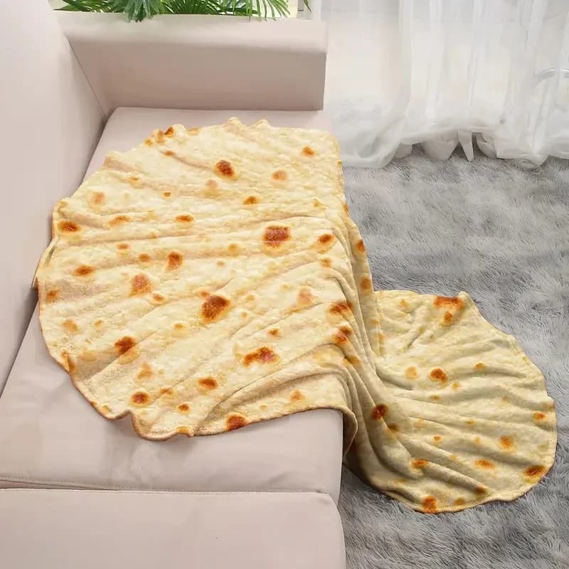 Coperta rotonda divertente per tortilla di mais multi-dimensione, morbida e calda coperta per divano, ufficio, letto, campeggio, viaggi, coperte di flanella