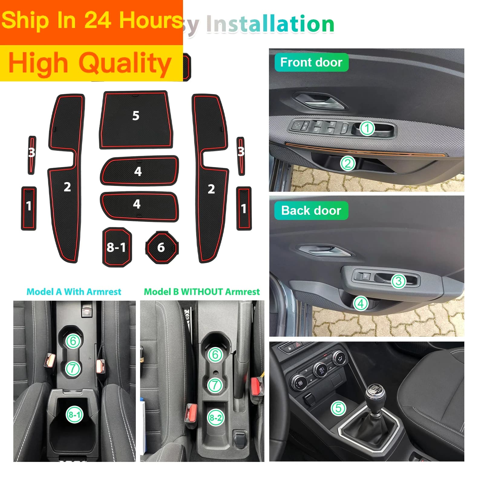 New For Dacia Sandero 3 / Sandero Stepway III 2021-2025 Car Door Groove Mat Car Slot Pad Dacia Sandero 3 2025 Accessories High