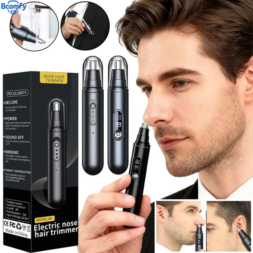 Mini Electric Trimmer for Peli del Naso for Men, Wireless Portatile Razor for Eyelets and Eyebrows, Rechargeable, Usable on Dry Leather and Bagnata