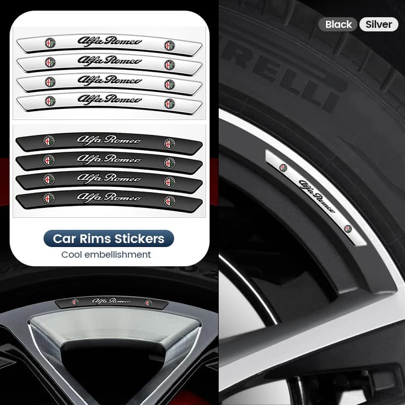4 pezzi adesivi mozzo ruota auto decorazione in lega di alluminio decalcomania per Alfa Romeo 156 166 159 Giulietta Giulia Spider Stelvio Tonale