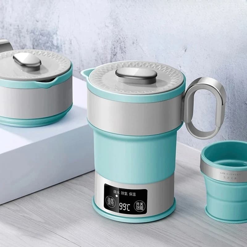 -For 100-240V Electric Kettle 0.6L Multifunctional Travel Kettle Smart Portable Boiling Water Kettle Home Insulation Kettle*