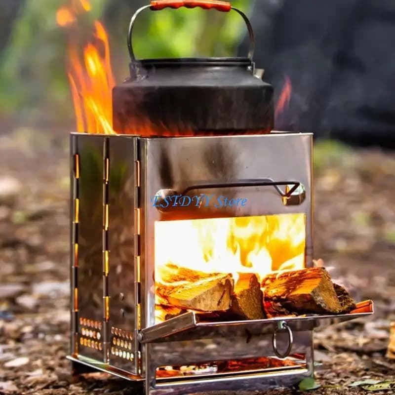 G6DE Portable Camping-Stove Backpacking Stove Folding Wind-proof Burnings Stove