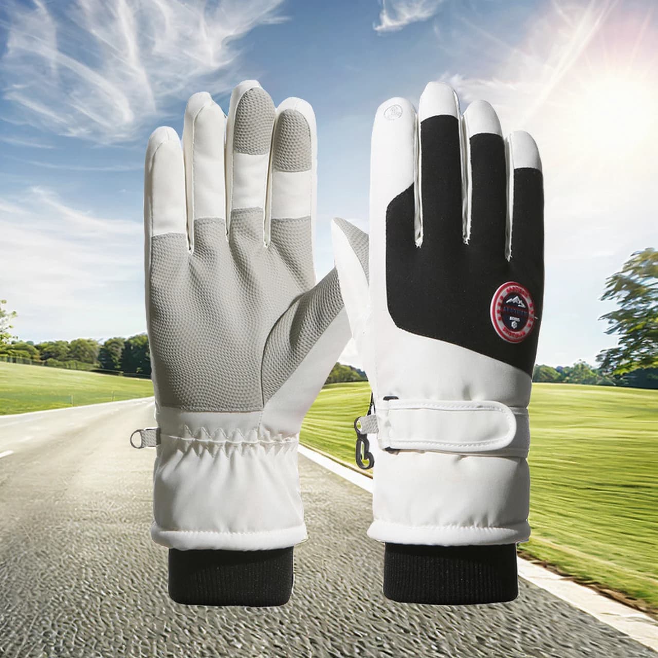 Guanti da strada interi antiscivolo Mountain Mezze dita Bici Touchscreen Bicicletta Dito Ciclismo Maglia Antivento Traspirante Impermeabile