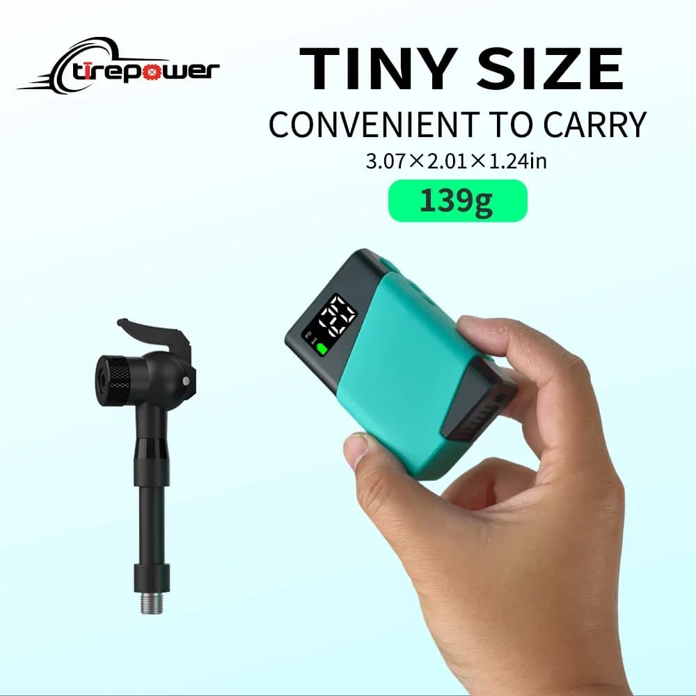 Pompa Elettrica per Bicicletta ad Alta Pressione con Manometro 120PSI, Compatibile con Valvole Presta, Schrader e Click