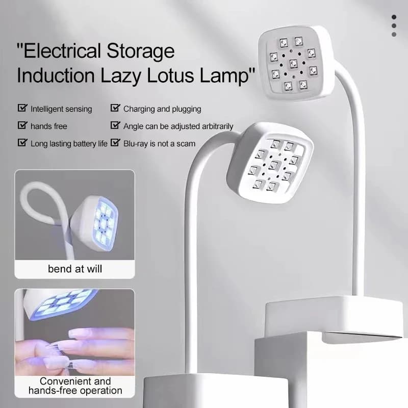 Lampada da scrivania UV ricaricabile a 9 LED 360 ° Pieghevole per unghie Smalto gel Strumenti per asciugare le unghie wireless portatili ad asciugatura rapida per salone di manicure