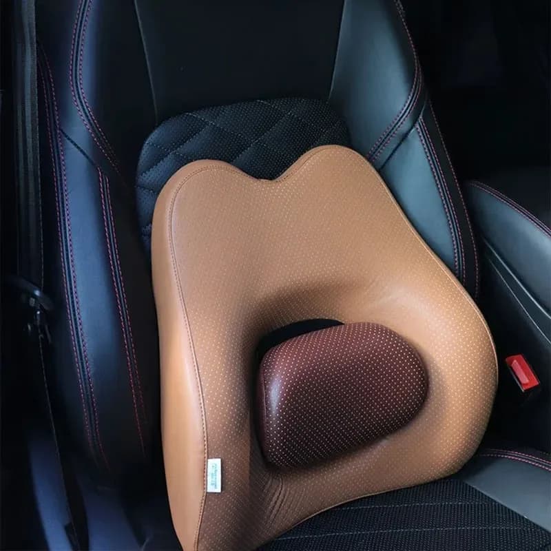 Cuscino per la vita del seggiolino auto Supporto lombare Cuscino per la schiena Pelle Pu Memory Cotton Prodotti interni per veicoli da viaggio Accessori interni
