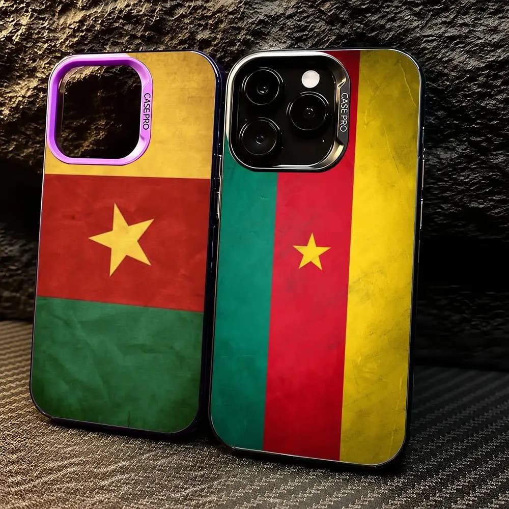 Sports Cameroon Flag football Phone Case For iPhone 11/12/13/14/15/16/17 Pro Max Color Gradient TPU Case Shockproof Cover