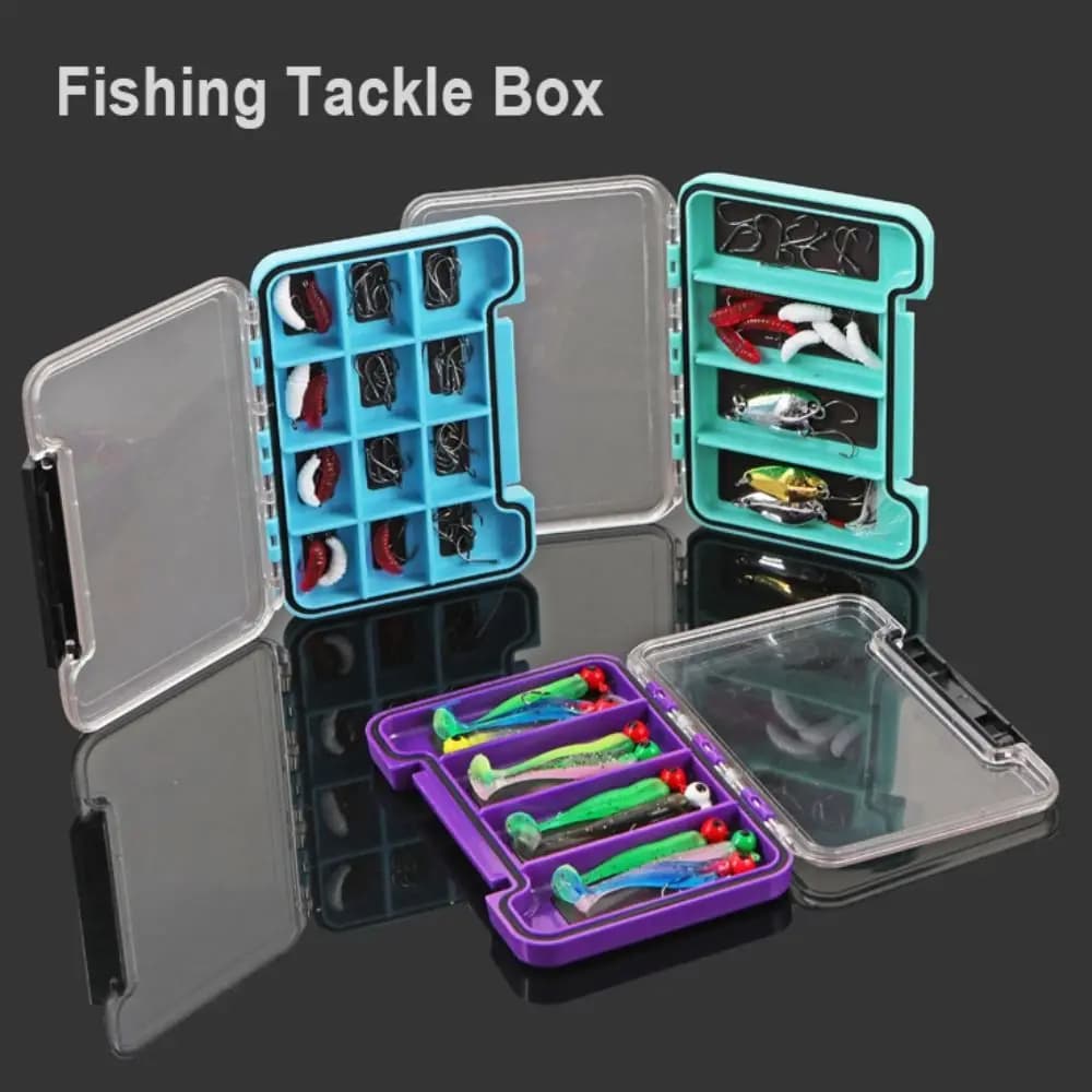 Magnetic Fishing Equipment Plastic Box with 4/8/12 Parts, Portable, for baits and accessories