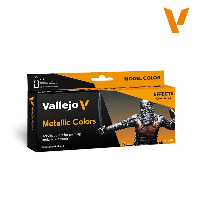 Vallejo Metallic Color Set Spain AV Environmentally Friendly Water-Based Paint Set Metalicos 70118