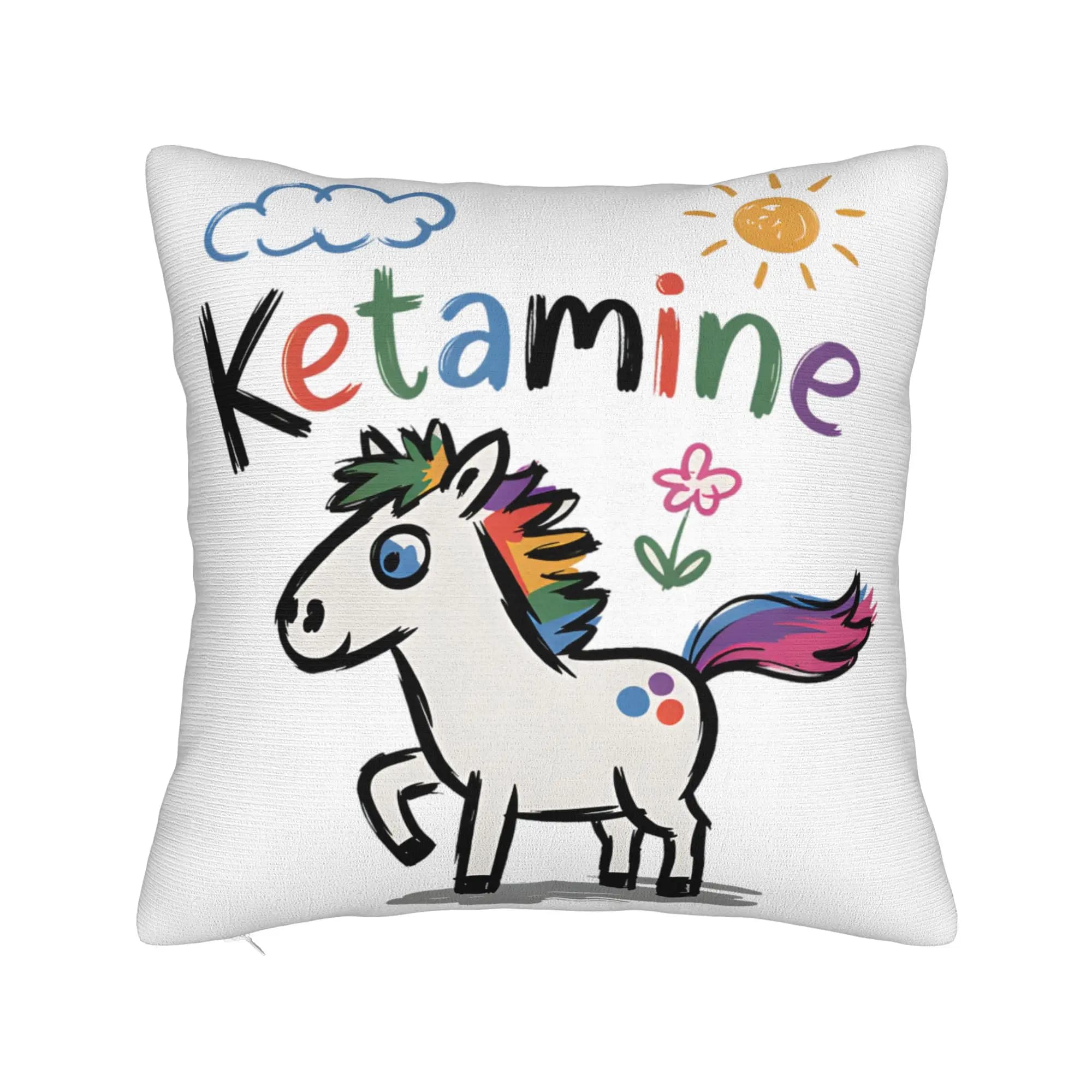 Ketamin Horse Pillow Cover Merch Printed Cushion Cover Decoration Pillow Case Cover Home Multi Size