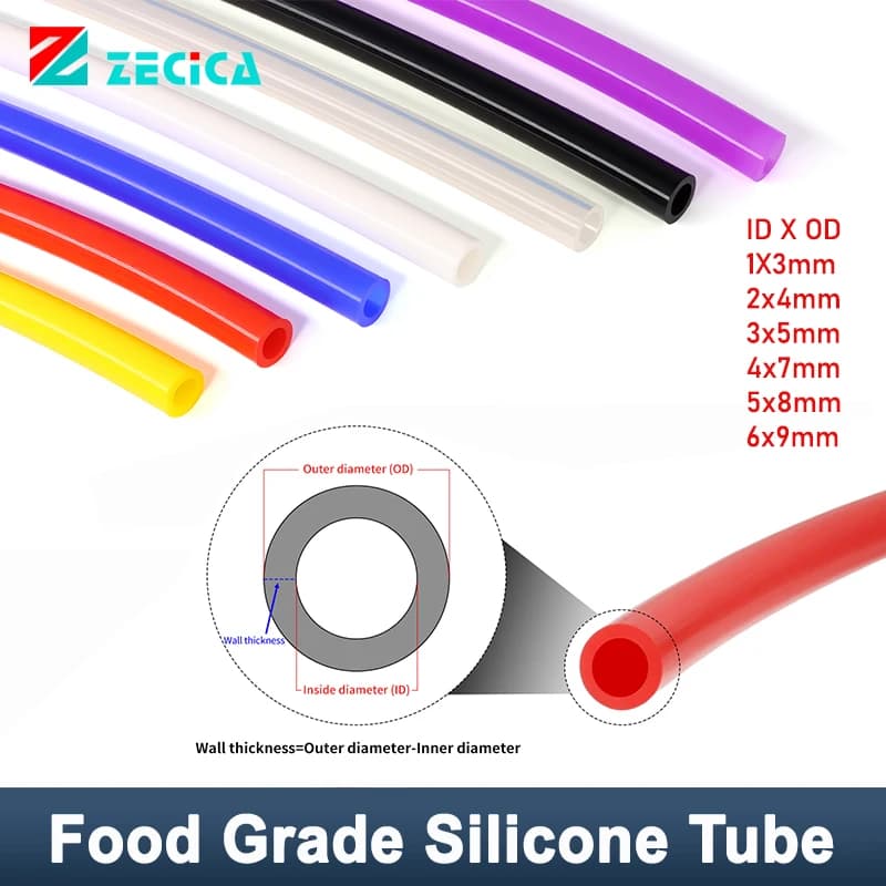 1-20M Food Grade Silicone Tube ID 1 2 3 4 5 6mm OD 3 4 5 7 8 9mm Soft Nontoxic Drink Pipe Aquarium Fish Tank Garden Water Hose