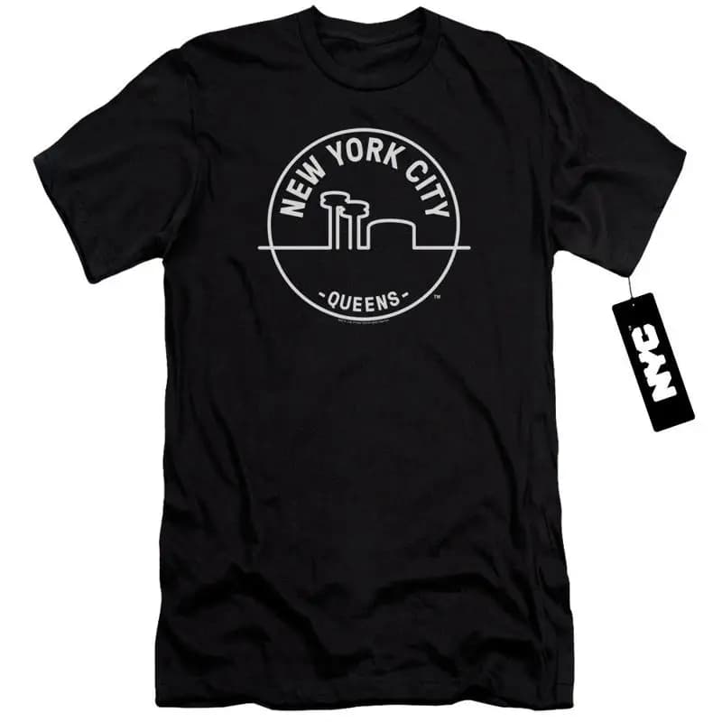 Nyc Premium Canvas T Shirt New York City Queens Black
