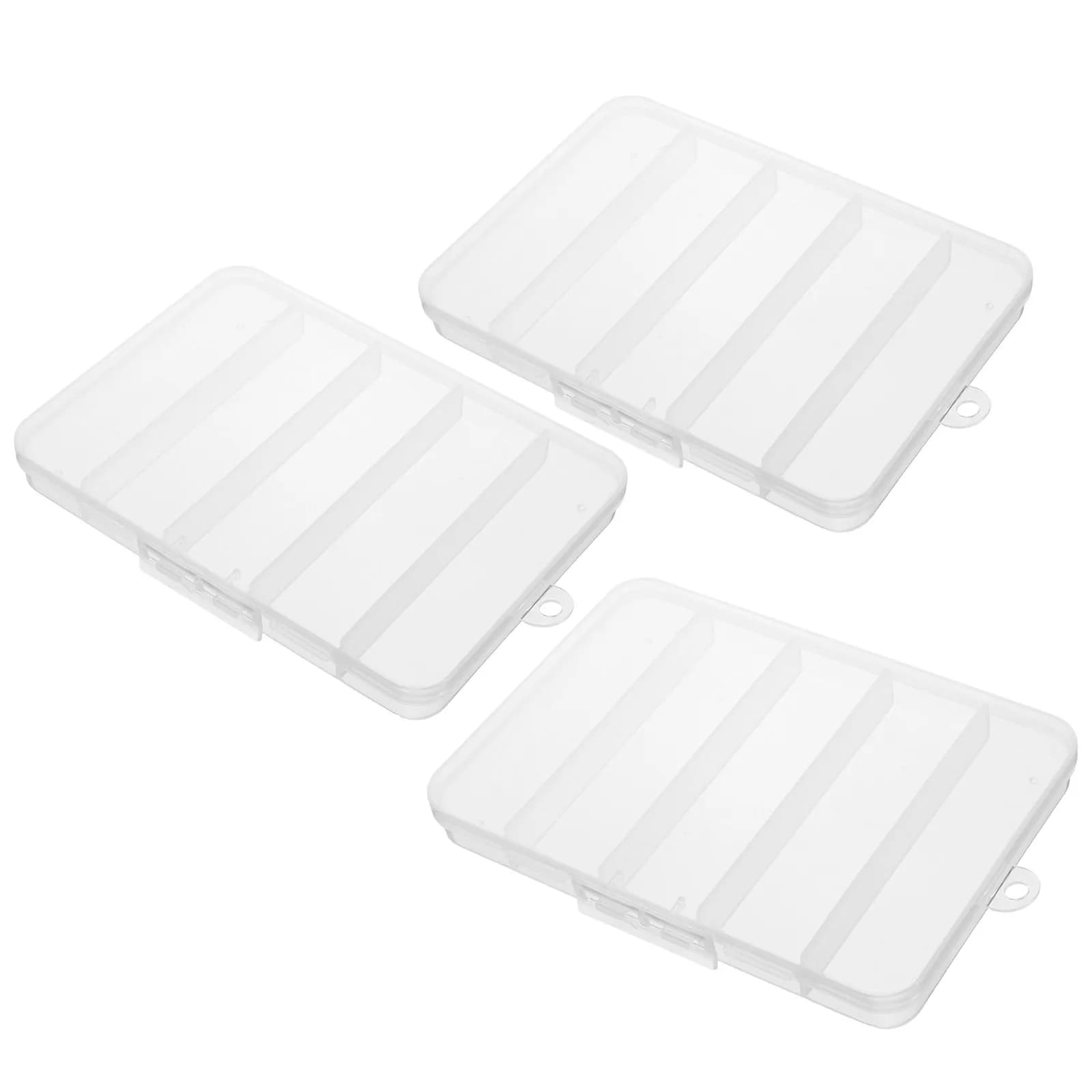 Set di 3 Contenitori Trasparenti in Plastica con Scomparti per Gioielli, Attrezzatura da Pesca, Perline, Accessori per Capelli, Piccoli Organizzatori per Viti