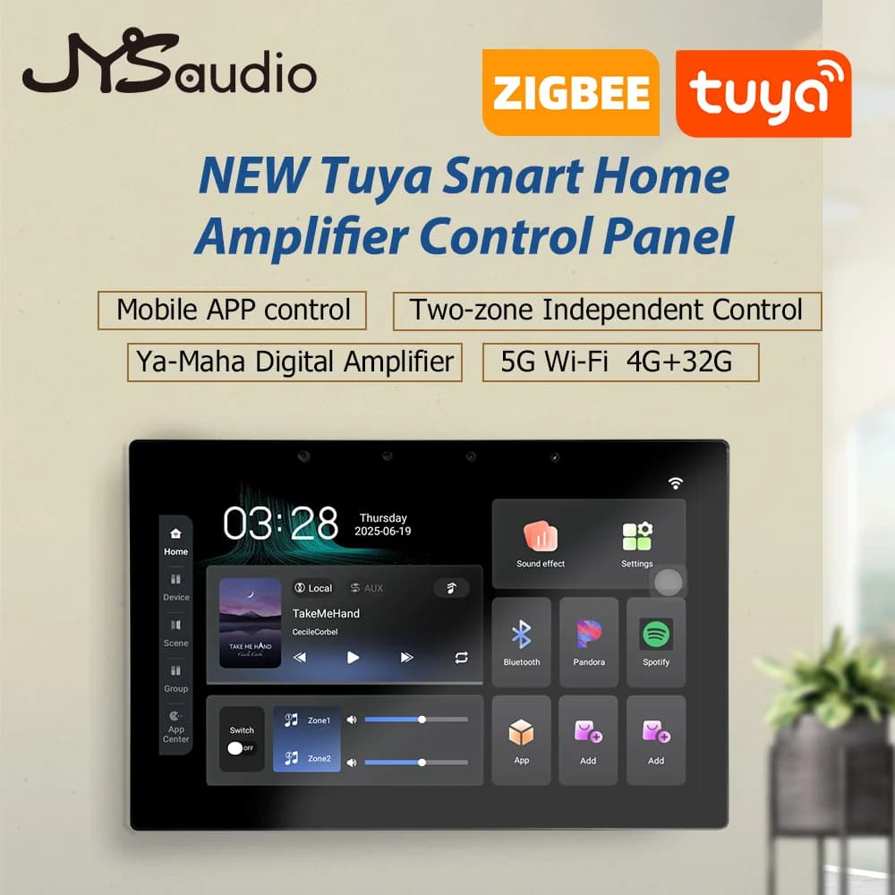 NEW Tuya Smart Home Amplifier Control Panel Max 10.1inch Touch Screen Bluetooth ZigBee Gateway Compatible with Building Intercom