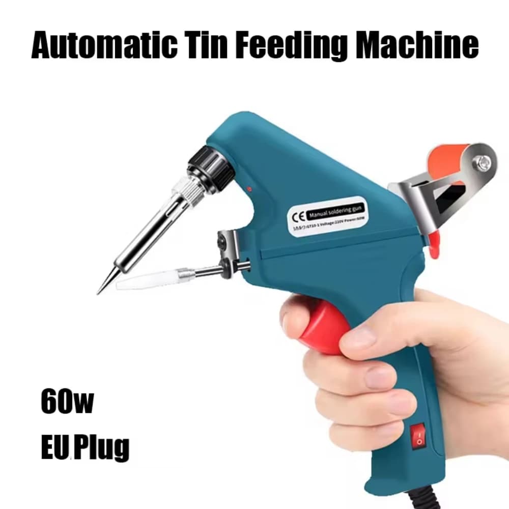 Adjustable Temperature Soldering Iron 220V 60W Auto Feed Tin Gun Hand Held Internal Heating Welding Tool For Electronics